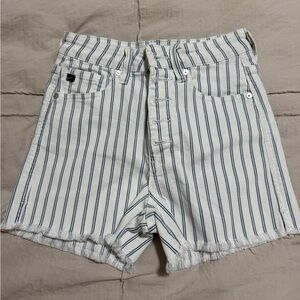 KanCan Blue and White Jean Shorts with Nautical Stripes